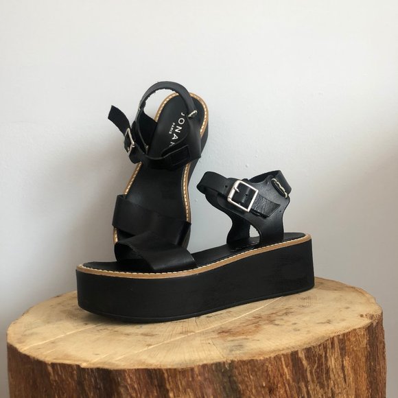Jonak Paris Black Platform Sandals - Picture 1 of 6